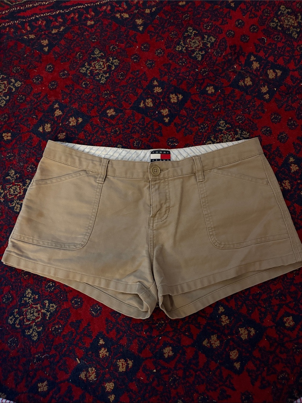Tommy Hilfiger Women's Tan Cotton Casual Shorts